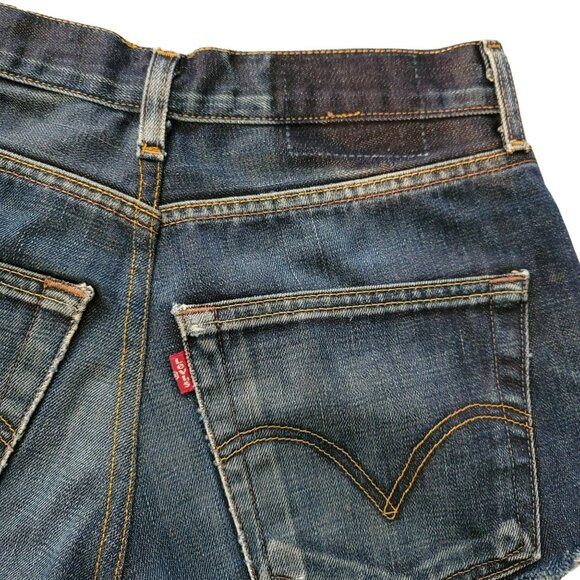 Levi's Shorts Womans Button Fly Dark Wash Cut-Offs See Measurements 30" JJ1506 - Picture 3 of 6